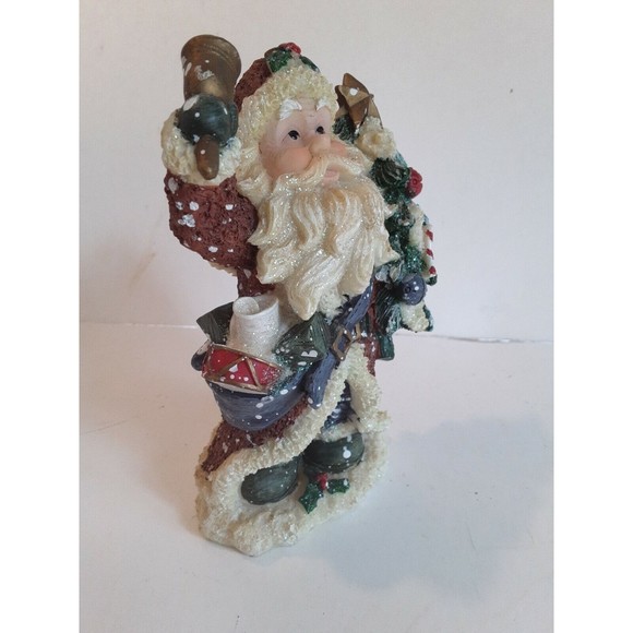 Santa Glitter Snowy 2003 Designspirations Tree Drum Bell Father Christmas - Picture 9 of 11